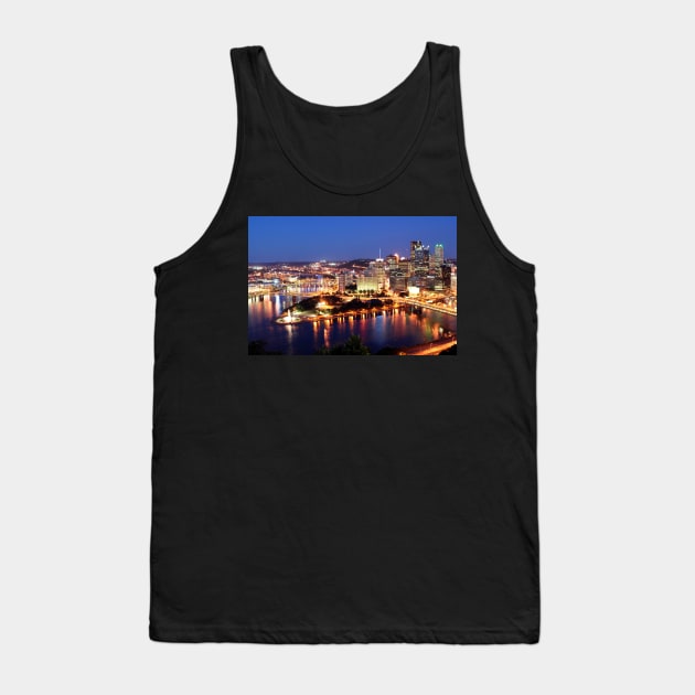 City at Night - Pittsburgh, PA Tank Top by searchlight